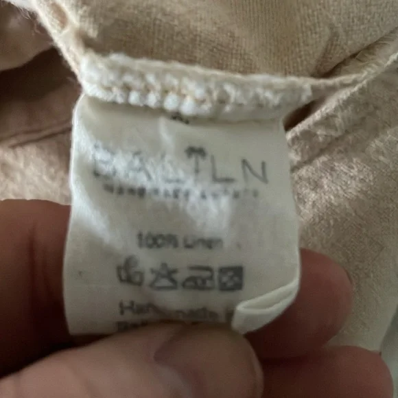 BALILN 100 linen pants / woman’s handmade in Bali / large - Picture 6 of 7